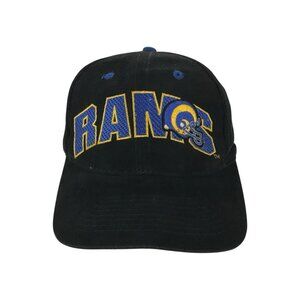 Vintage LA RAMS Snapback Hat Black Los Angeles St. Louis Spell Out Pearson 1990s